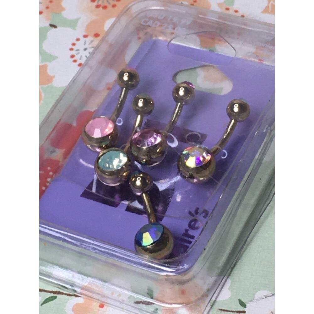 Claire’s Five (5) pack Jeweled Belly Button Piercing Barrel New never used